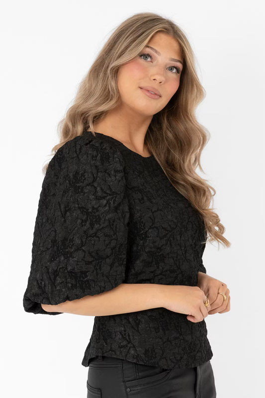 Belora Blus Beige/Svart/Röd