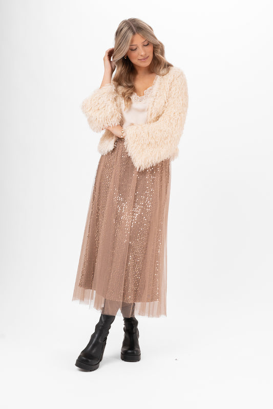 Cherie Tulle Kjol Toffee Brun