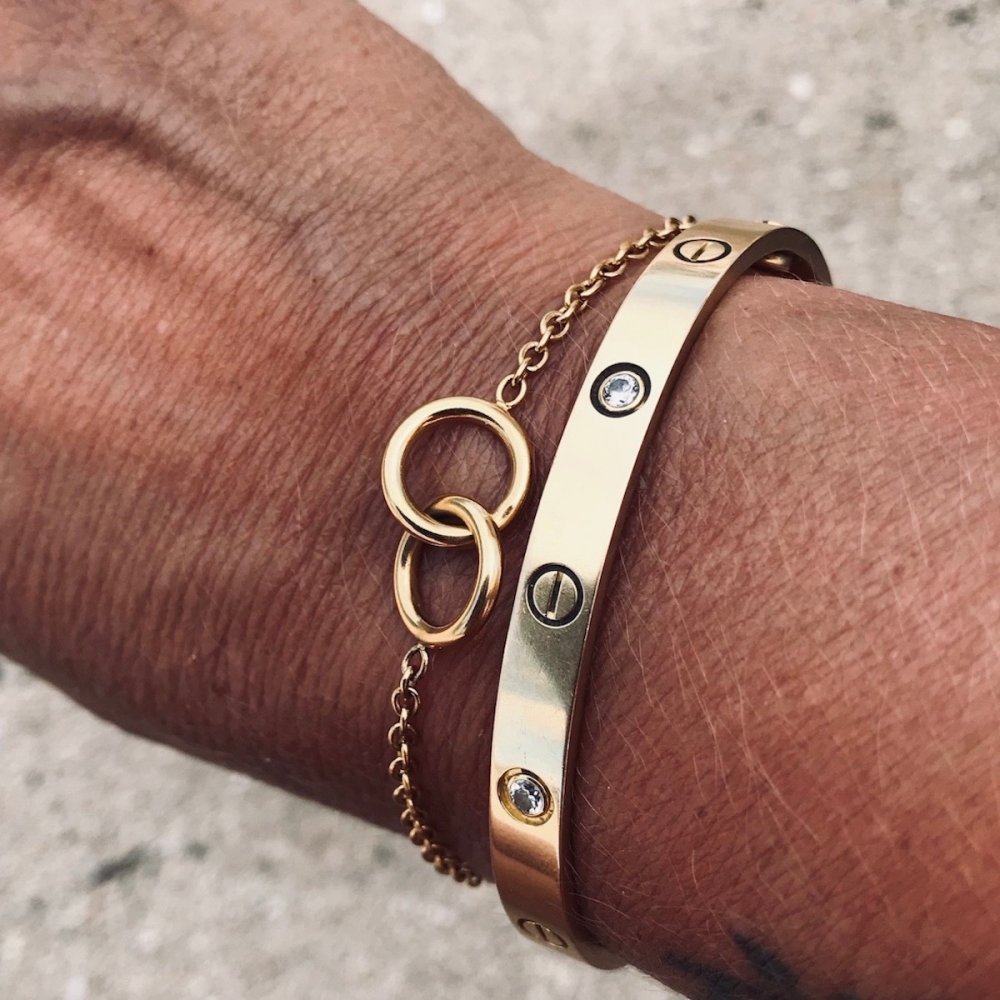 Armband - Guld med ringar