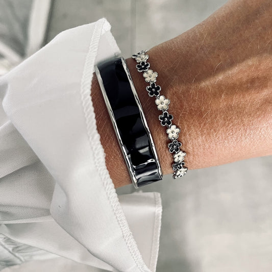 Armband svart- silver