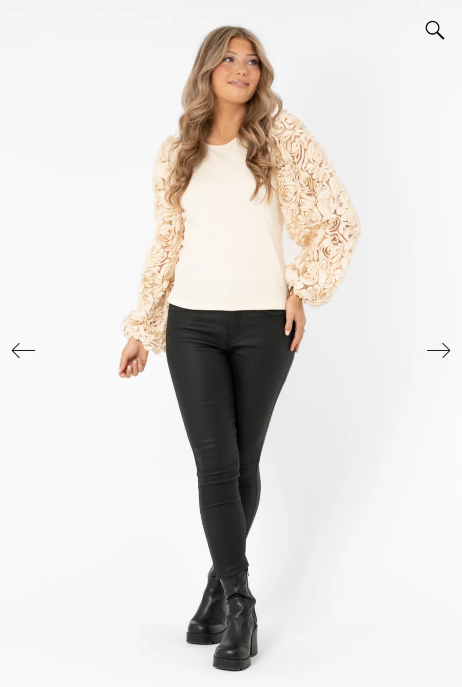 Amelie Topp, Beige/Svart