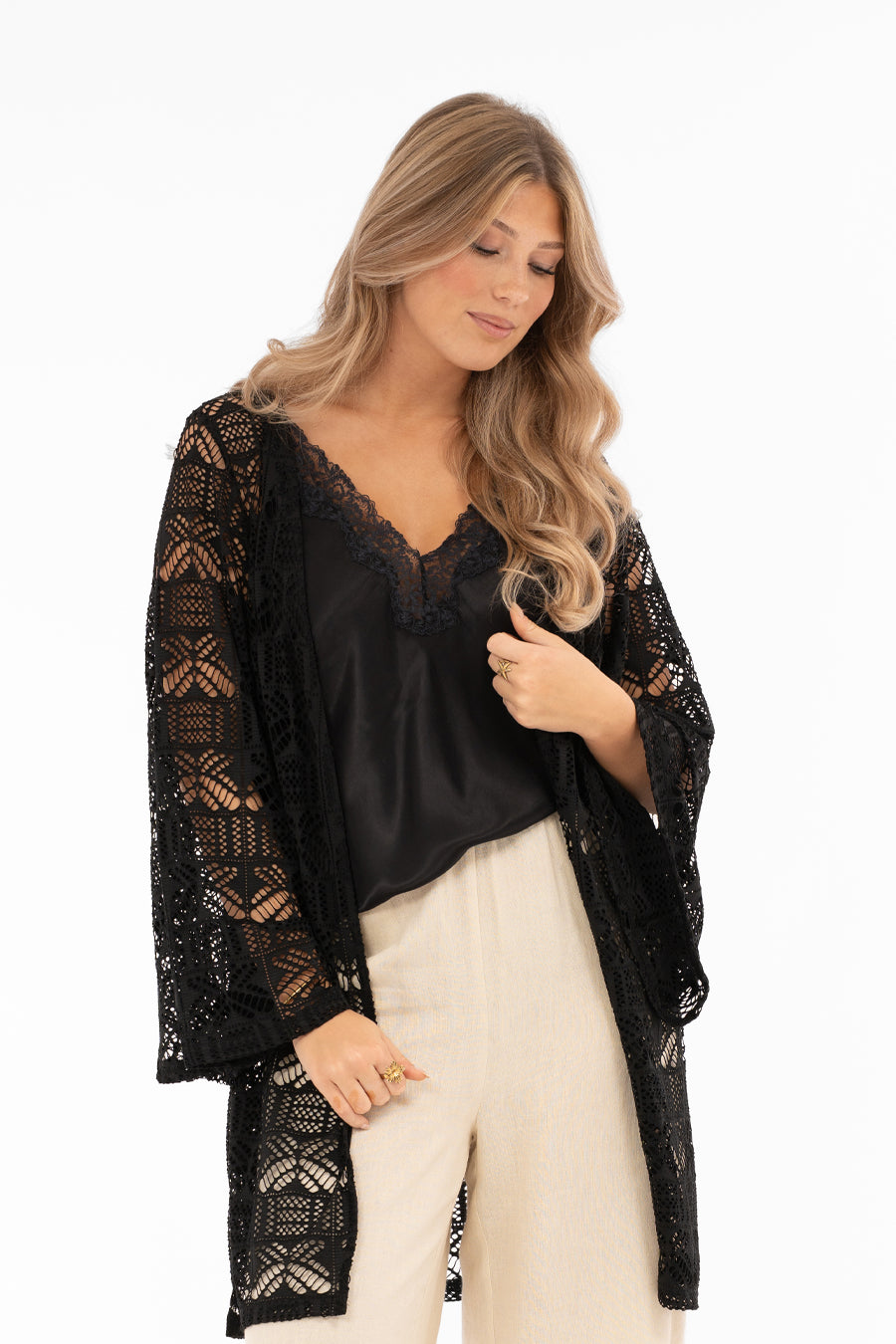 Nella Kaftan Vit/Svart