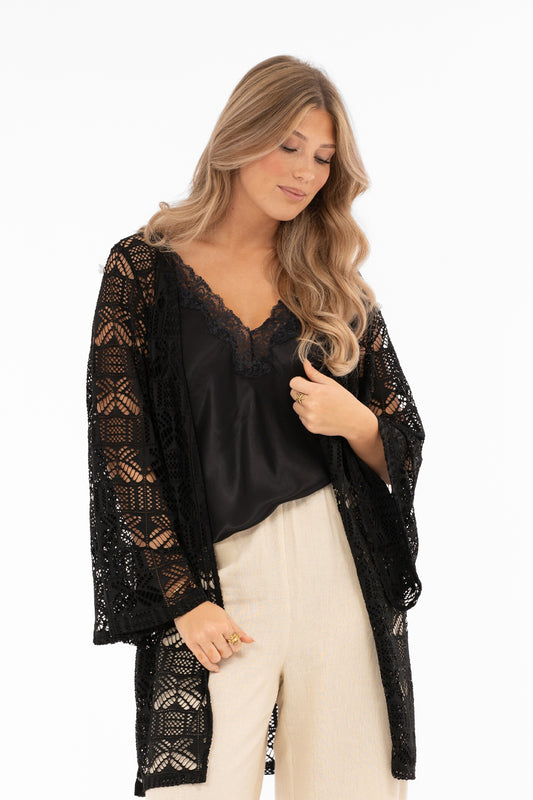 Nella Kaftan Vit/Svart